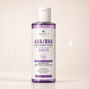 Orbit Naturals AHA/BHA Exfoliating Toner 120ml with Glycolic Acid and Salicylic Acid for gentle exfoliation, pore refining, smoother skin texture, and a brighter, clearer-looking complexion.