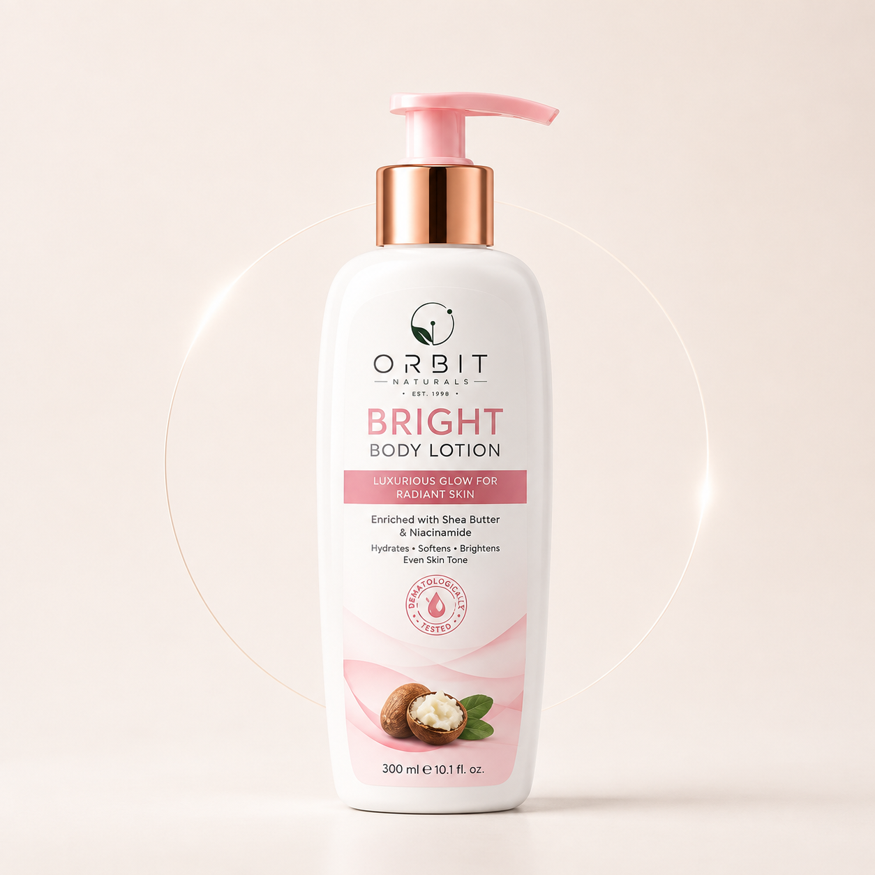 Orbit Naturals Bright Body Lotion – Shea Butter & Niacinamide | Hydrating, Brightening & Even Skin Tone Body Lotion | 300ml