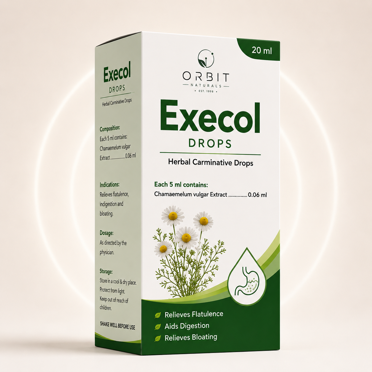 Orbit Naturals Execol Herbal Carminative Drops | Digestive Support | 20 ml