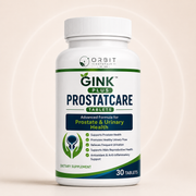 Orbit Naturals Gink Plus Prostatcare Tablets 30 tablets for prostate health, urinary support, male wellness with Ginkgo Biloba, Ginseng, Omega-3 and Vitamin B12.
