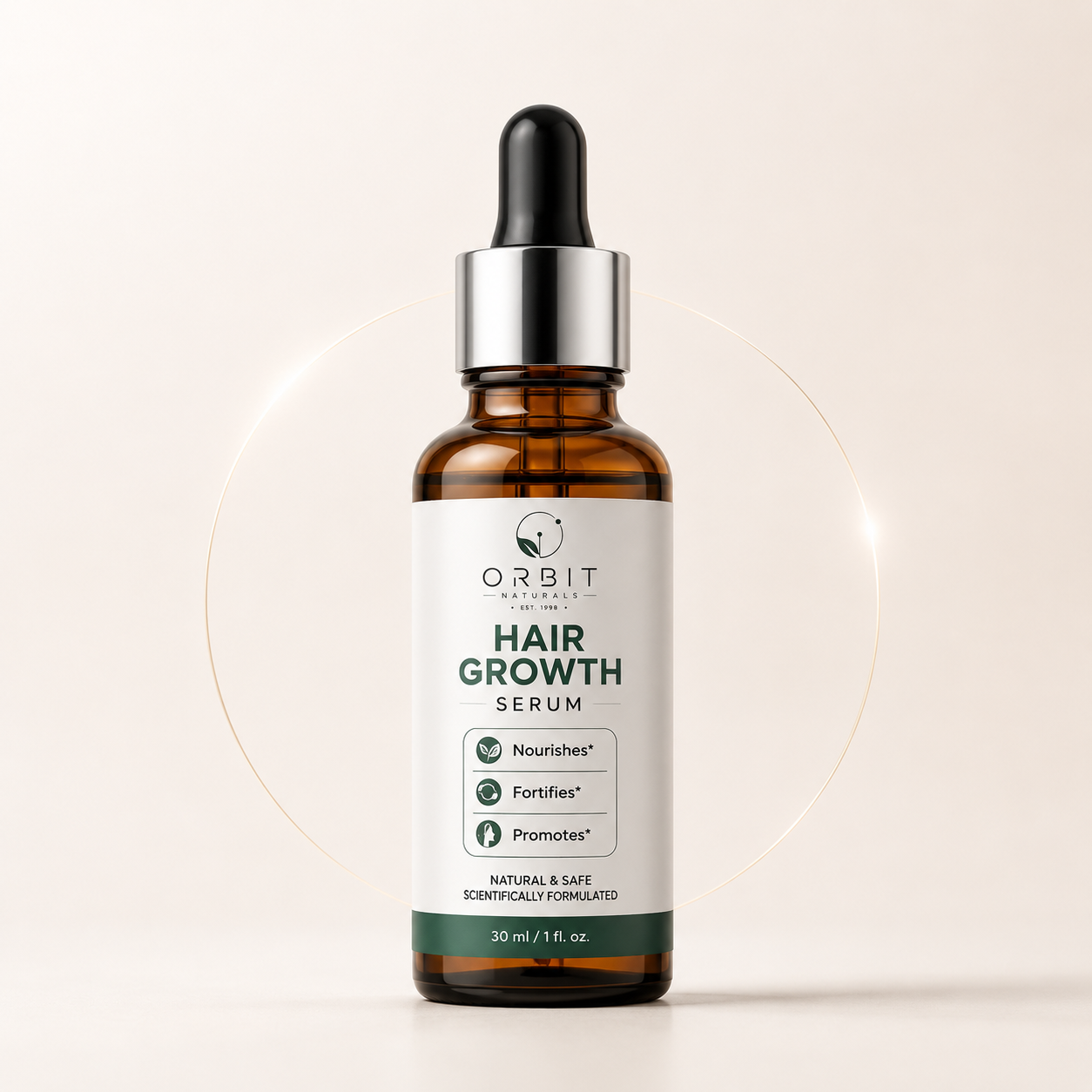 Orbit Naturals Hair Growth Serum 30ml for nourishing, strengthening and promoting healthier-looking hair in a lightweight, scientifically formulated serum.