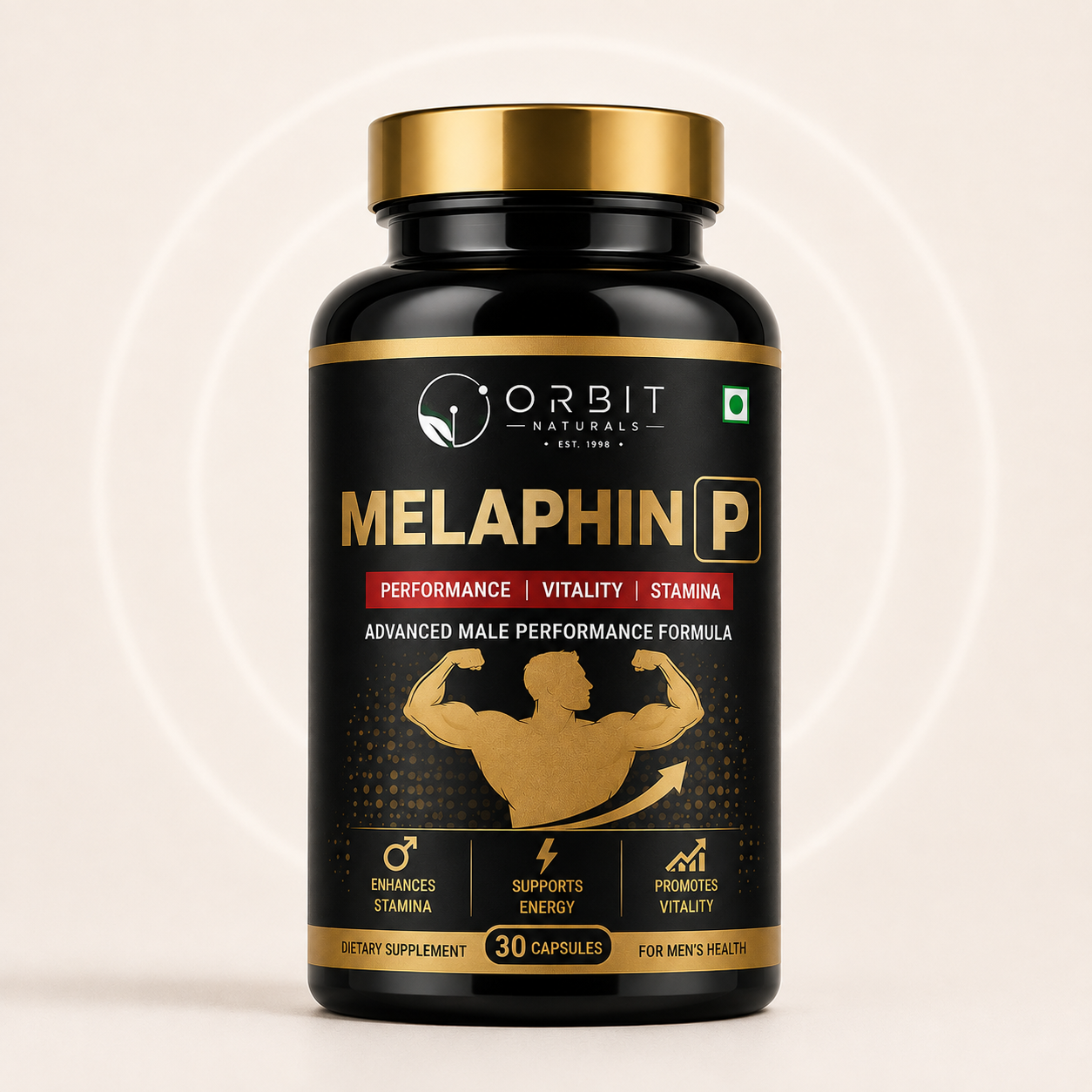 Orbit Naturals Melaphin P Advanced Male Performance Formula 30 Capsules with L-Arginine, Tribulus Terrestris, Panax Ginseng, CoQ10 and Zinc