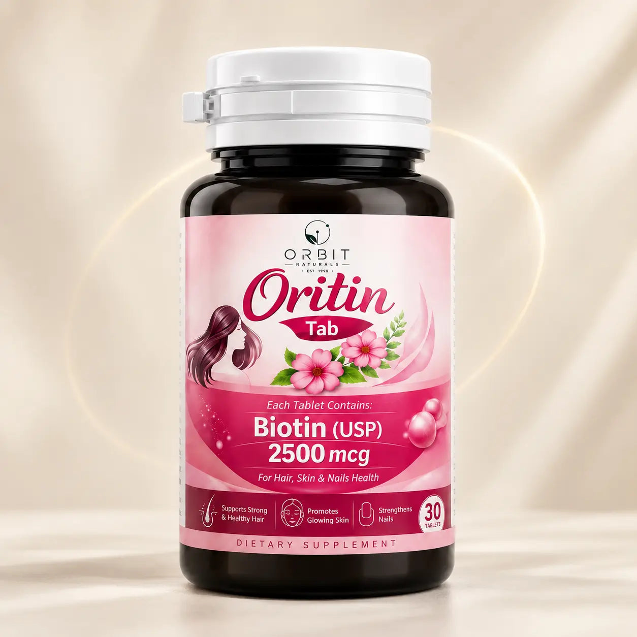orbit-naturals-oritin-tab-biotin-2500mcg-hair-skin-nails-tablets