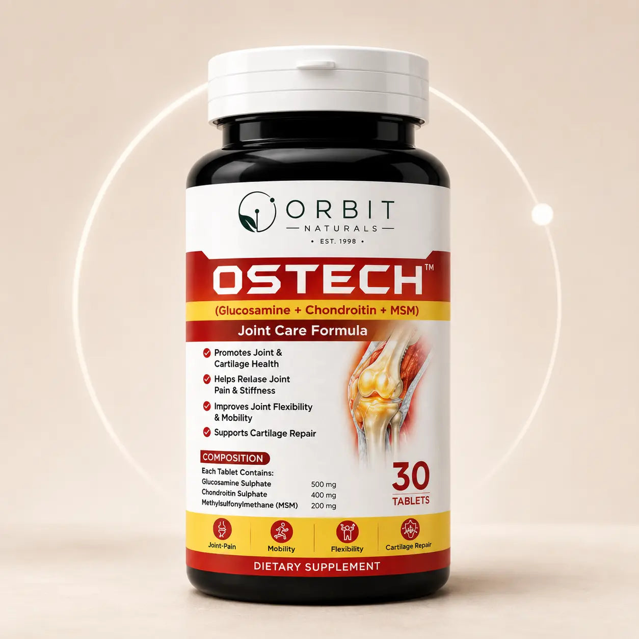 Orbit Naturals Ostech™ Joint Care Formula Tablets – Glucosamine, Chondroitin & MSM | 30 Tablets