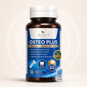 Osteo Plus Calcium, Vitamin D3 and Zinc Tablets by Orbit Naturals, 30 tablets