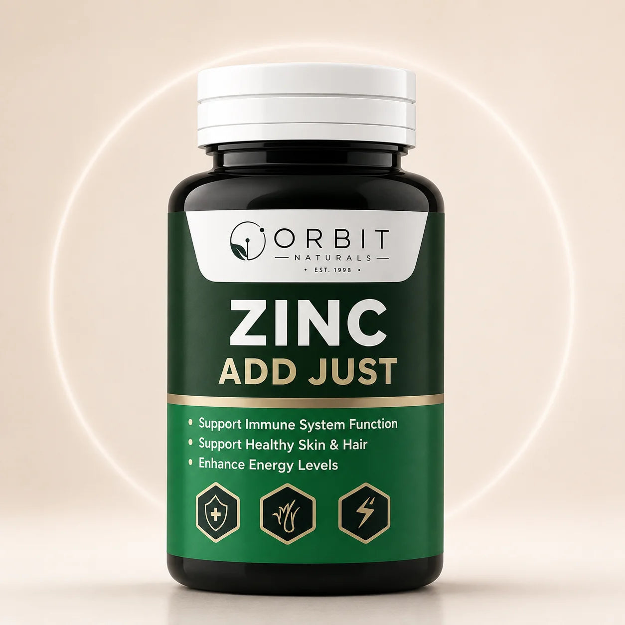Orbit Naturals Zinc Tablets – Natural Zinc Supplement for Immune System, Healthy Skin, Hair & Energy Support | 30 Tablets